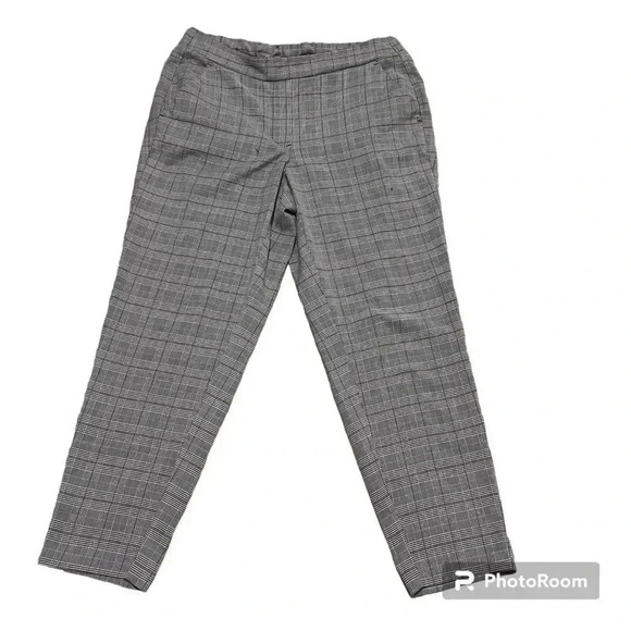 Nine West Pants - Nine West Plaid gray whit red women's ankle  pants size large